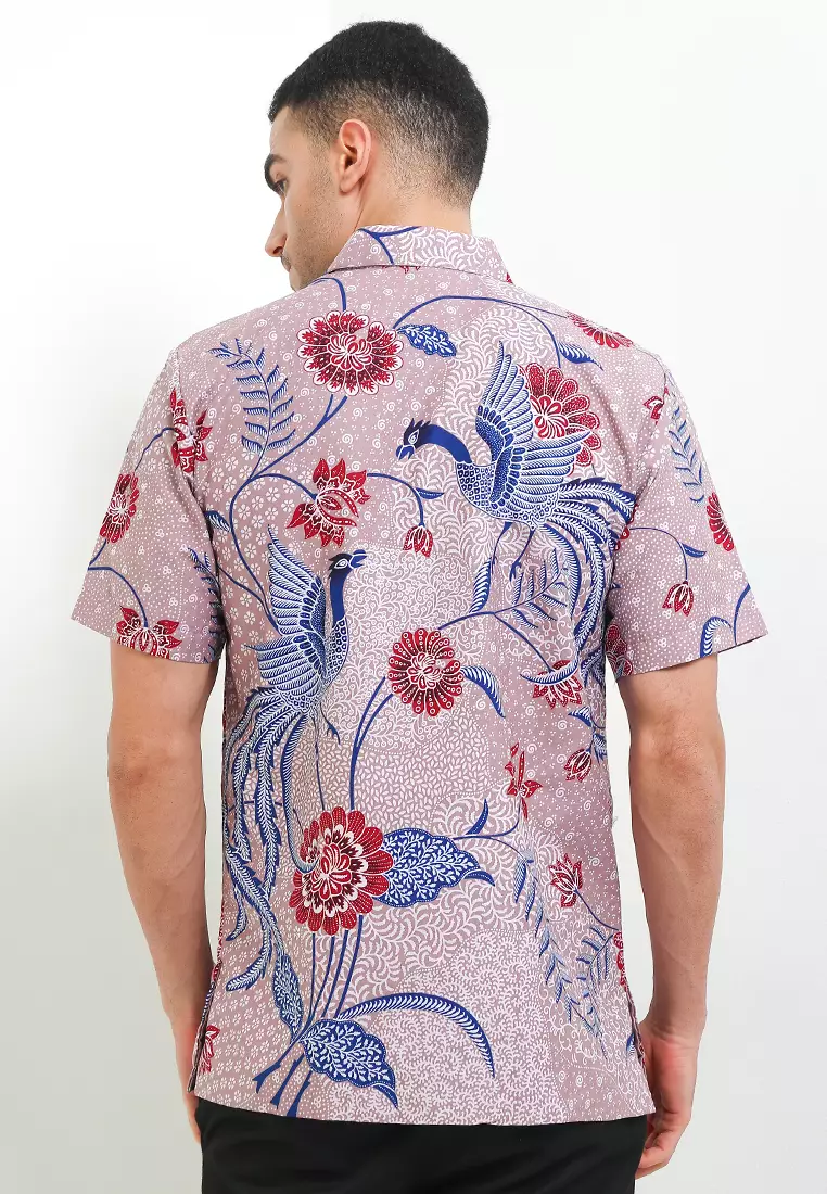 Hem Kemeja Pria Lengan Pendek Batik Furing Arsyana Pink