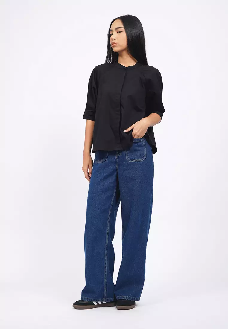 Short Sleeve Raglan Blouse