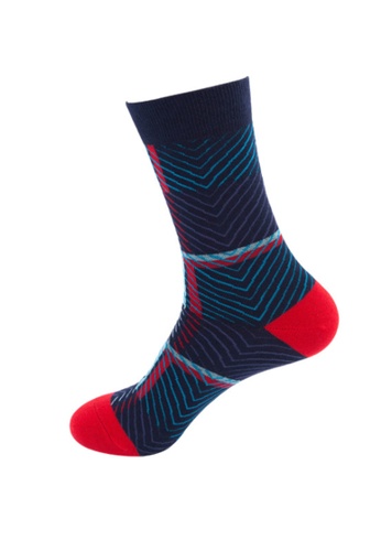 Kings Collection blue Linear Pattern Cozy Socks (One Size) HS202236 2FFFDAA6DEAEBFGS_1