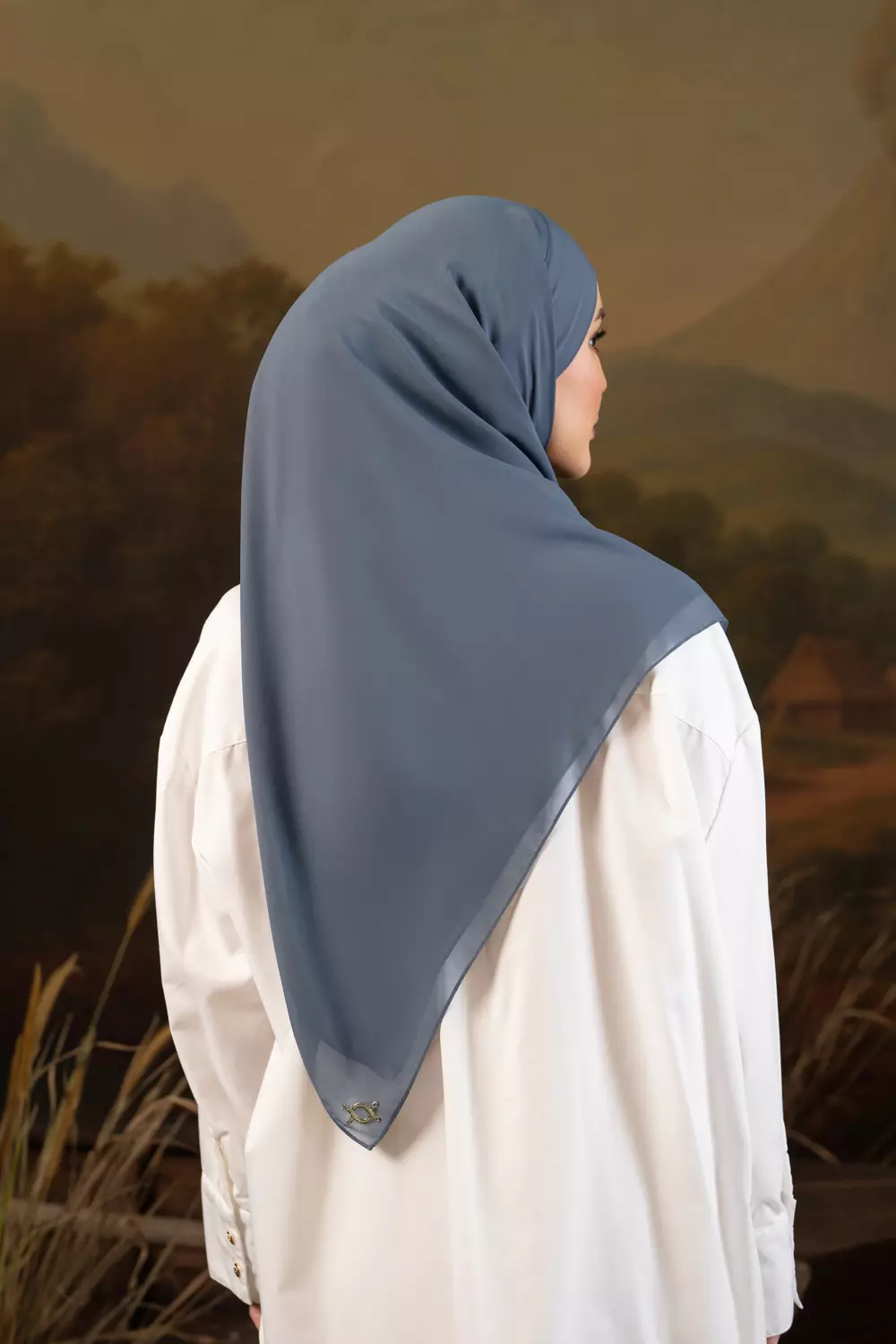 Klamby - Shaira Square Hijab Instan Burnt Ash