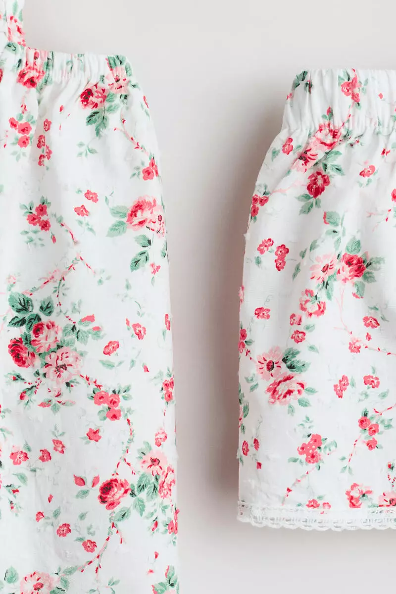 2-piece floral-print plumeti set