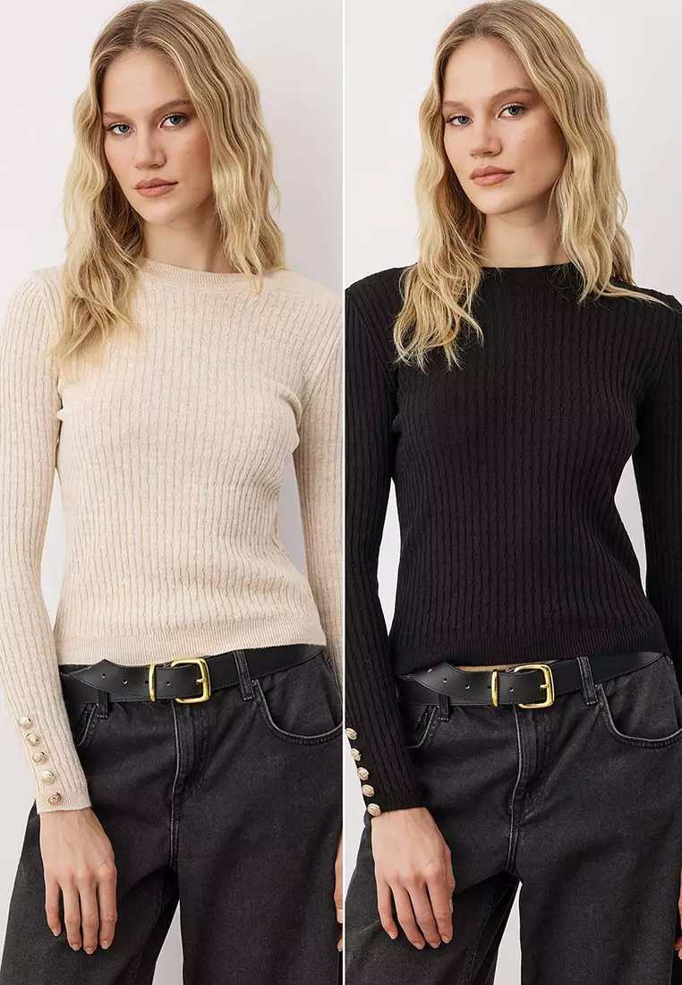 2 Pack Crew Neck Knitwear Sweater