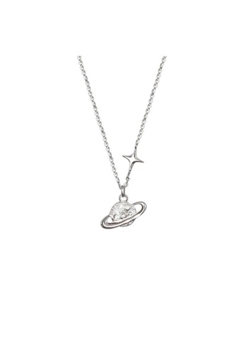 ZITIQUE silver Women's Planet Necklace - Silver 077B7ACB60BDAFGS_1