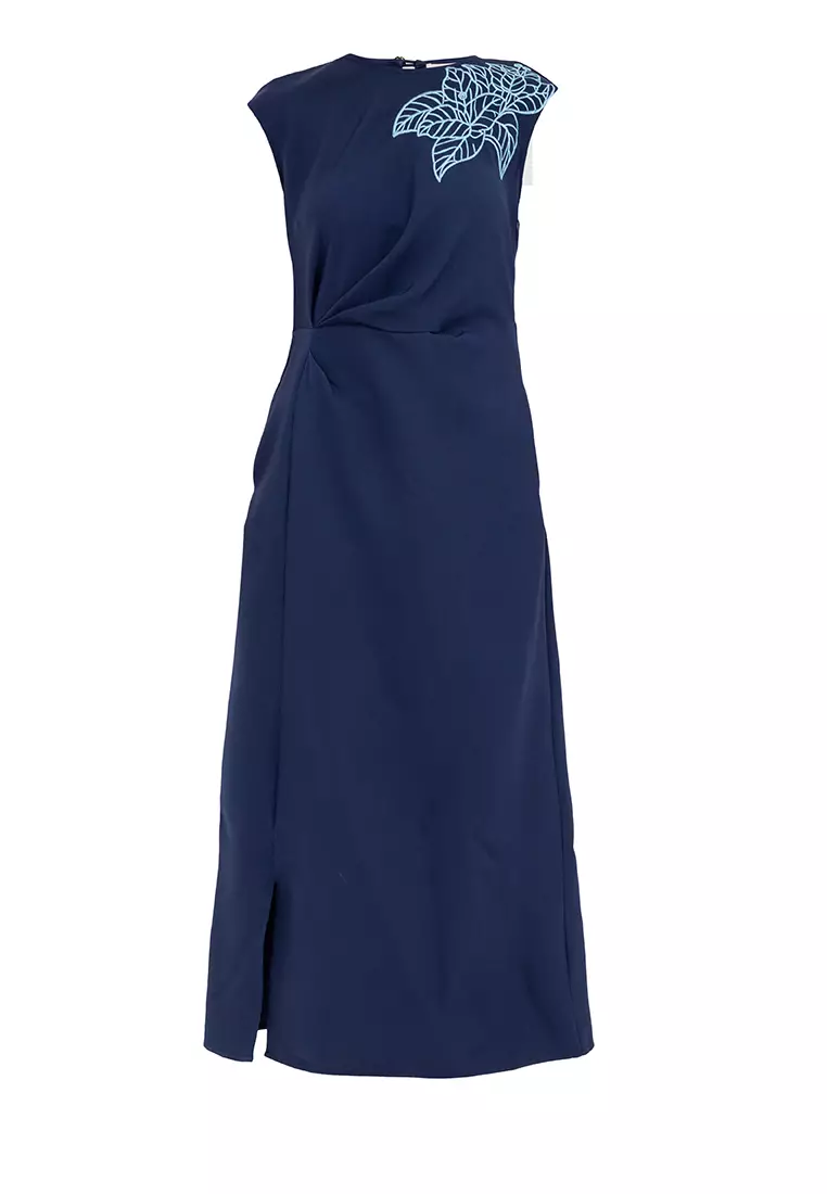 DAZIRA Filipiniana Embroidered Bougainvillea Maxi Dress