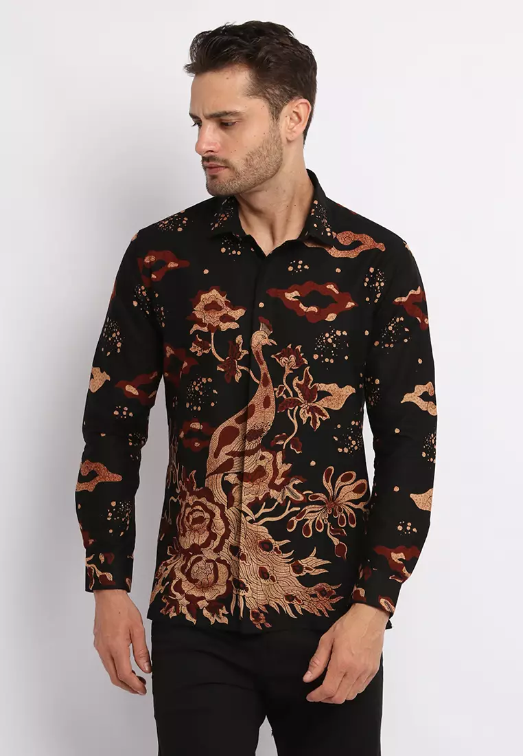 MAGINOT SANJAYA BLACK Batik Slim Fit Lengan Panjang