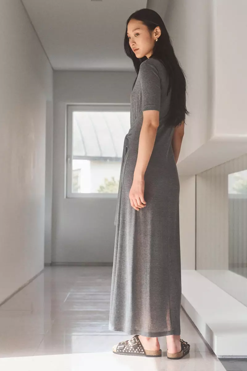 Tie-detail jersey dress
