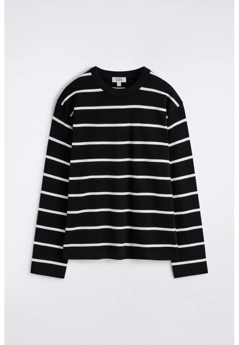 RELAXED JERSEY INTERLOCK LONG-SLEEVED T-SHIRT