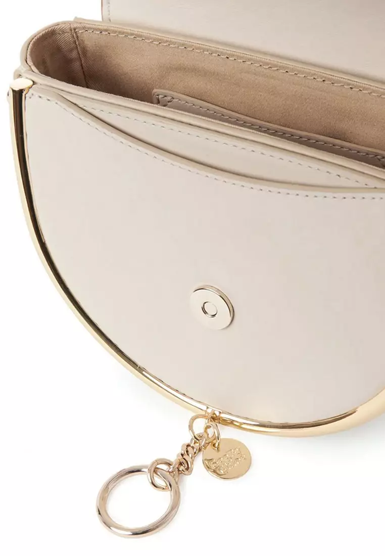 Mara in Bi-Color Crossbody Bag in Cement Beige