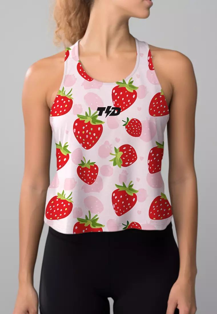 LSD54 Tanktop Gym  Crop Wanita Airdrylite "strawberry" pink