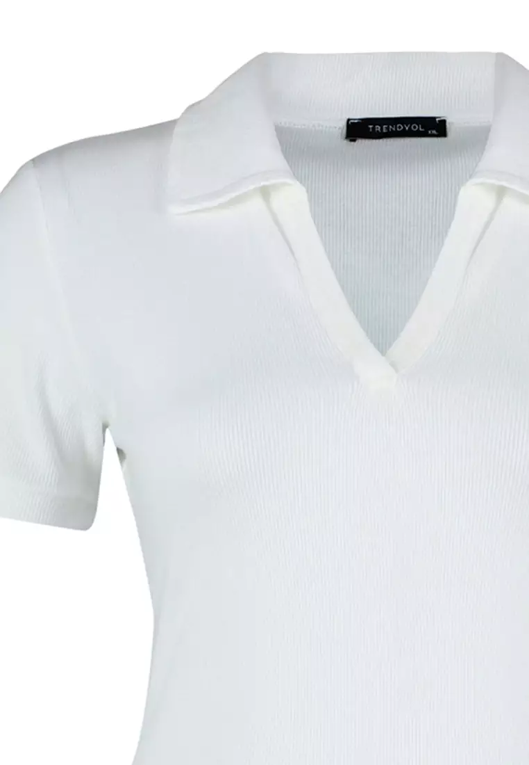Plus Size Knitted Polo Shirt