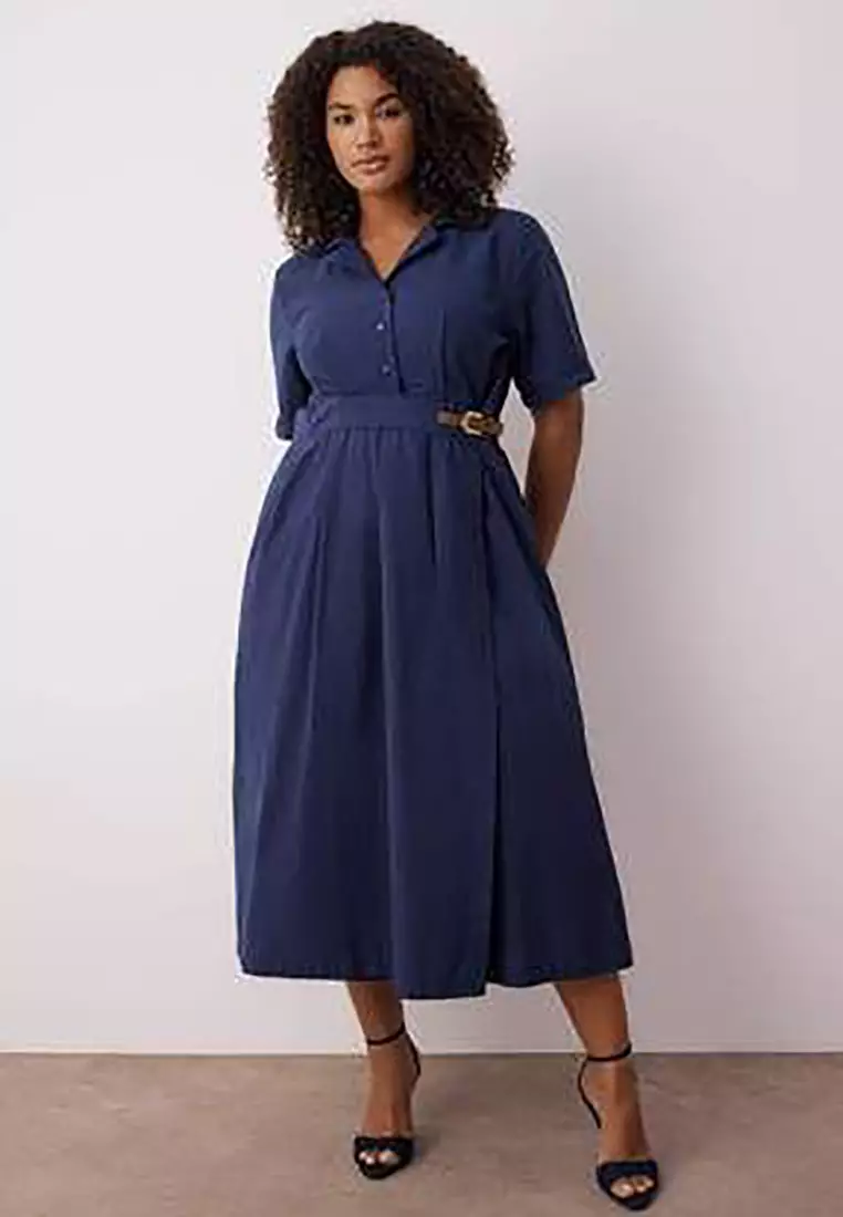 Shirt Collar Plus Size Dress