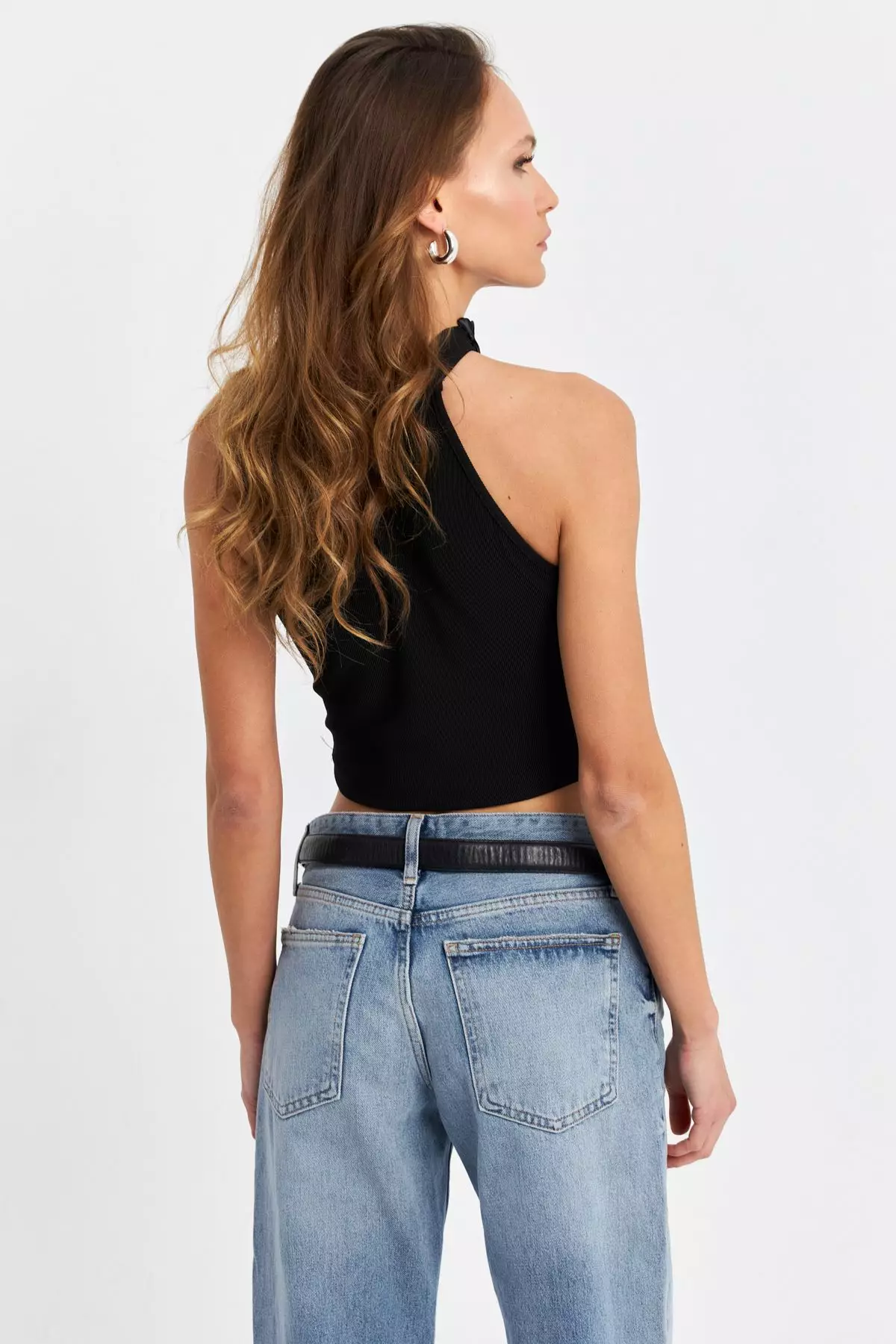 Halter Neck Blouse with Ribbon Detail