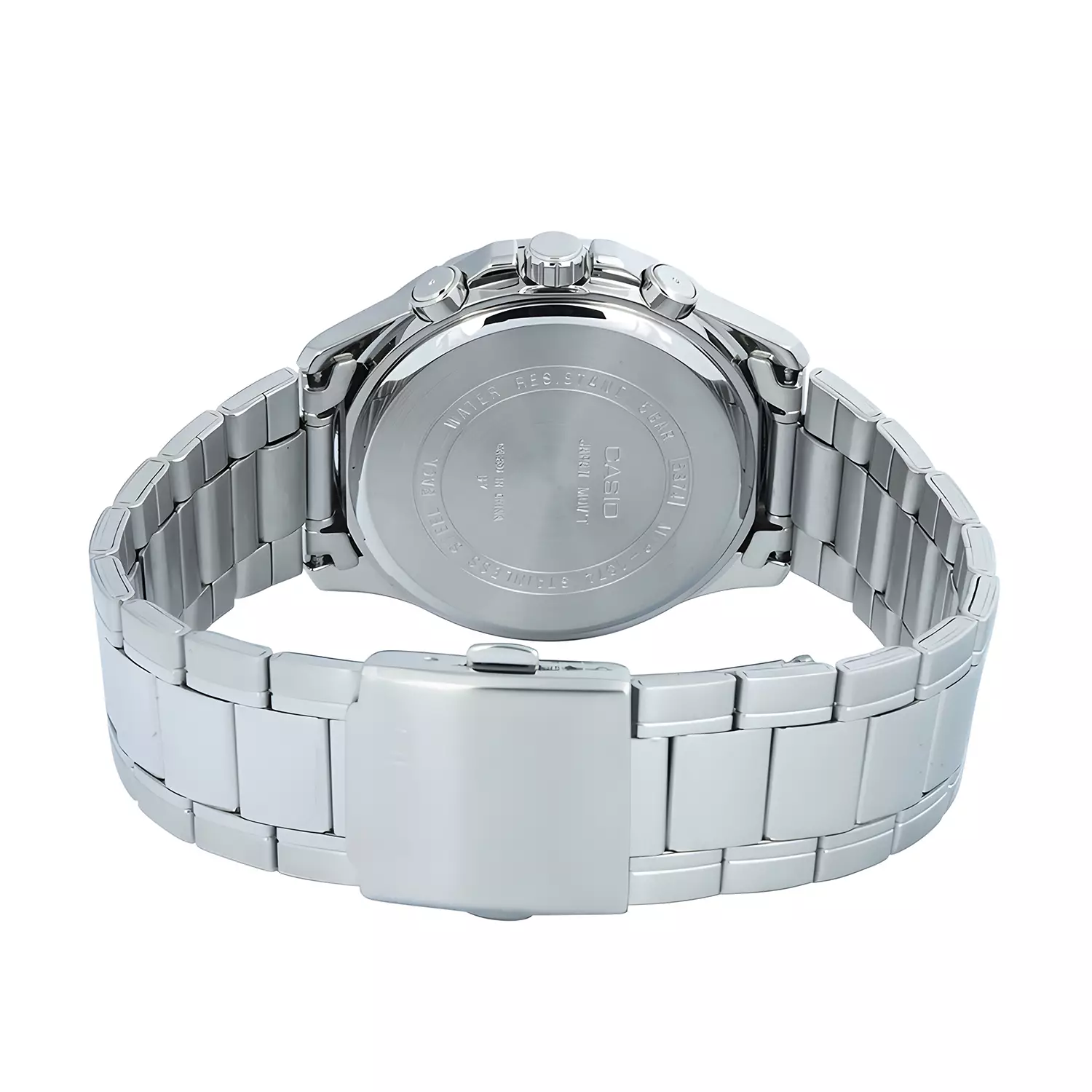 Casio Chronograph MTP-1374D-2A3V Jam Tangan Analog Pria - Blue Dial - Silver Stainless Steel Band