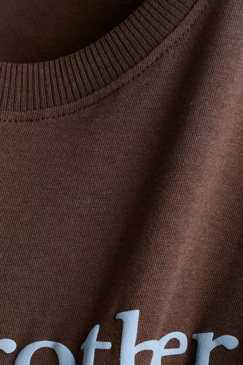Print-motif cotton T-shirt