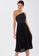 Love, Bonito black Anya Asymmetrical Pleated Midi Dress 66CE5AA06FF5B1GS_2