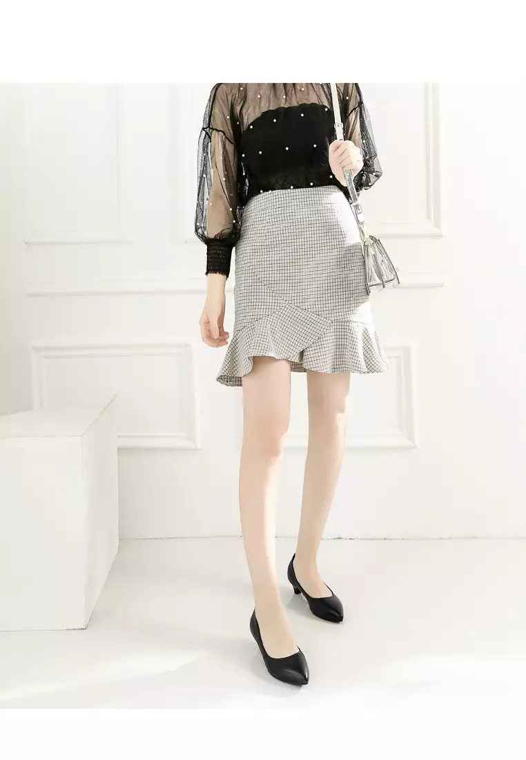 Leather Uniform Pointy Pumps3693black