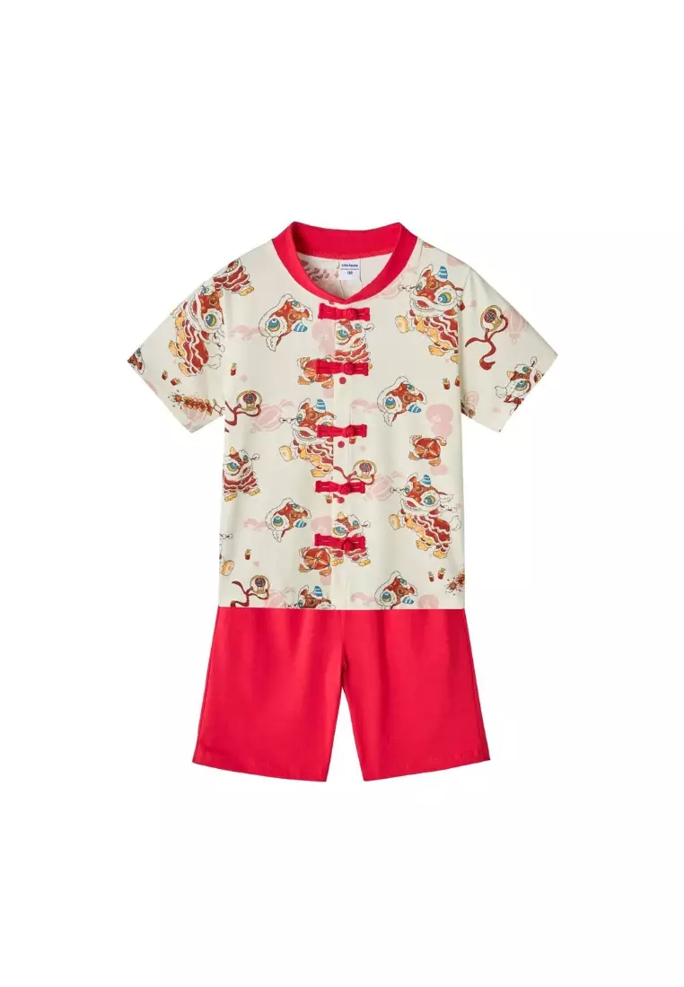 Buy Little Kooma Ready Stock Singapore CNY White Lion Dance Cheongsam ...