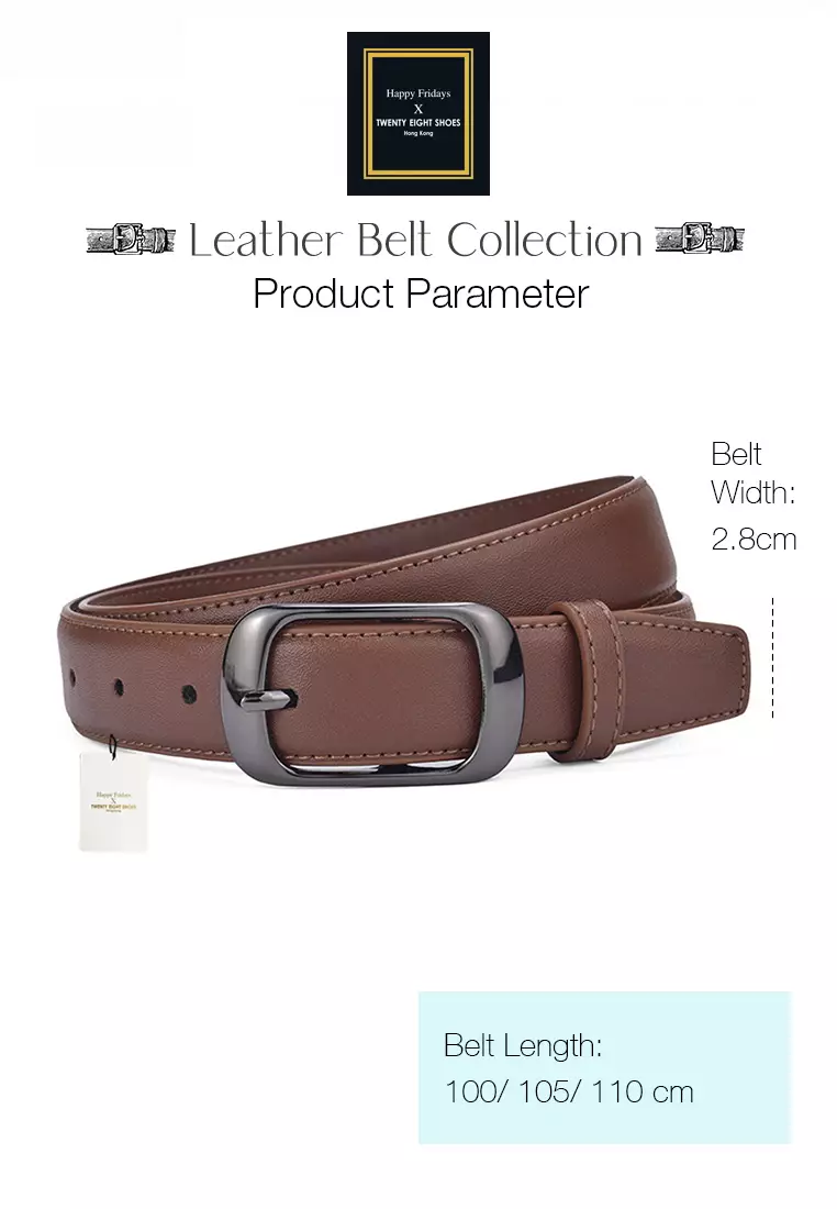 Metal Pin Black Nickel Color Buckle Leather Belt JW CY-158.b