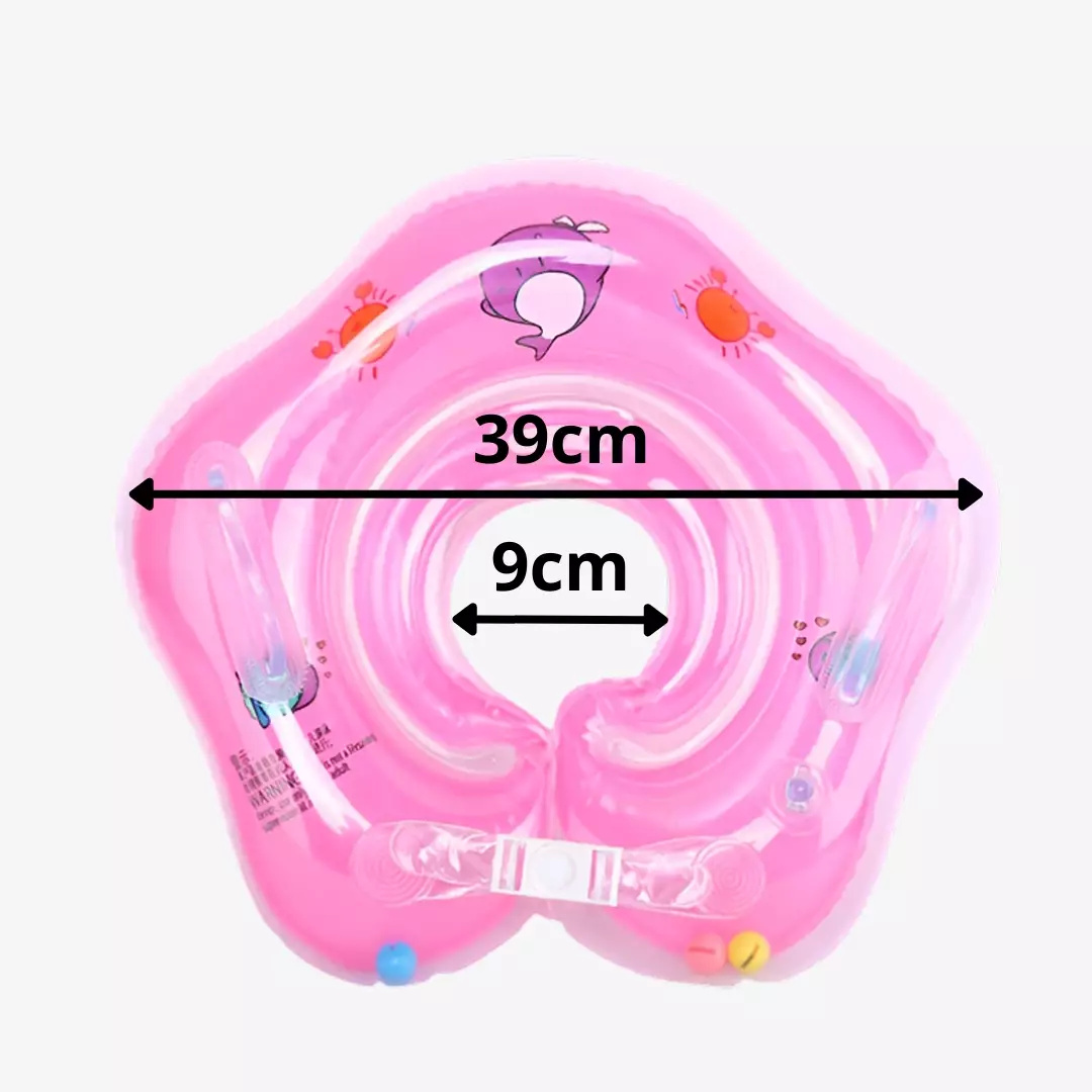 Wakakids Pelampung Leher Bayi Ban Renang Bayi Adjustbale Neck Ring Motif Venrc Orange