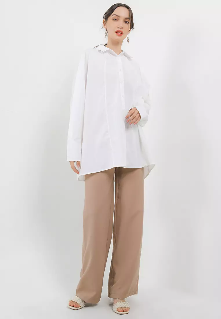 Oversized Shirt W/ Pintuck At Back