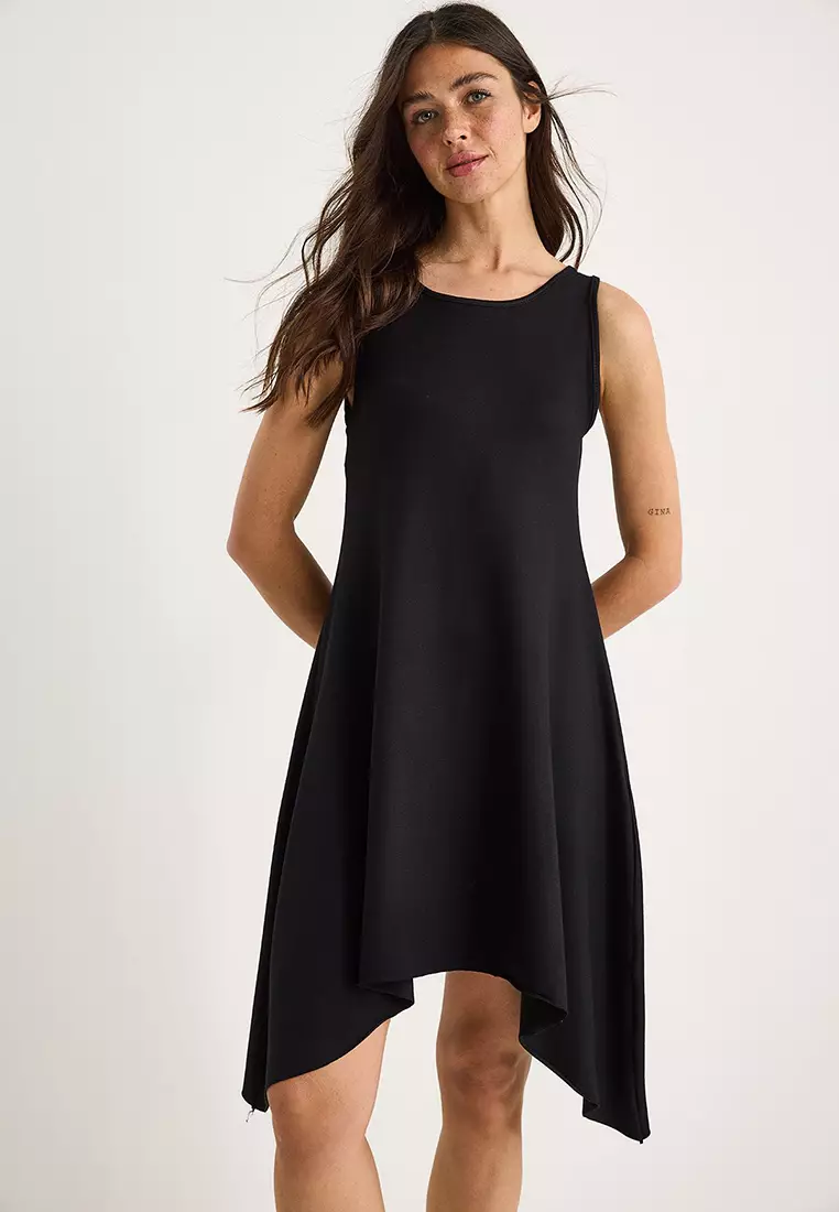 Women's Asymmetrical Cut Thick Strap Comfortable Summer Modal Dress 4034 60284053