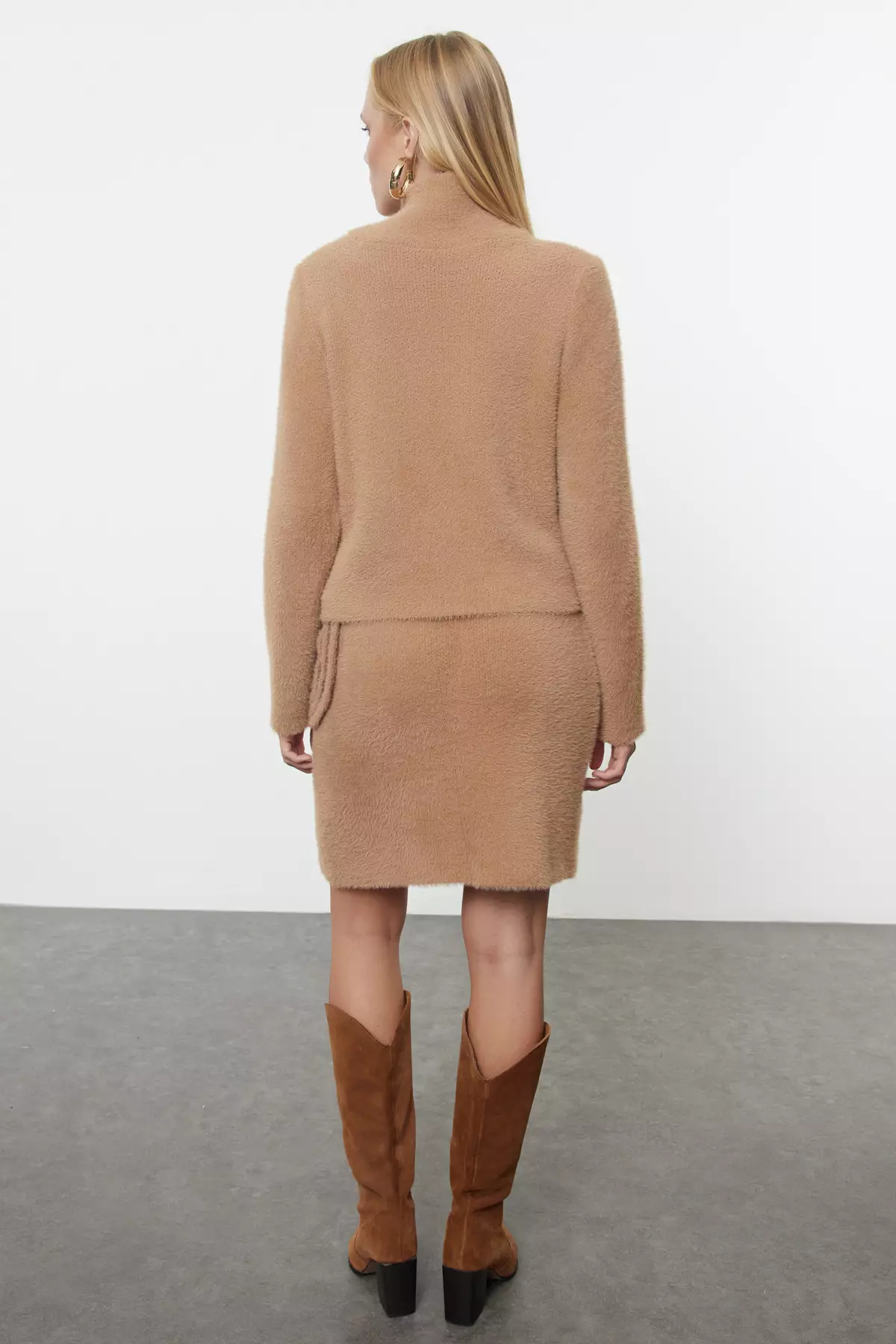 Soft Textured Camel Knitwear Set