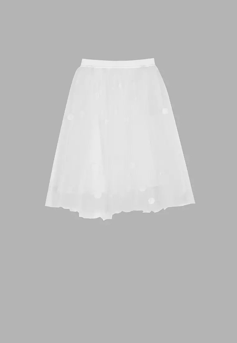 JNBY Women's Polka Dot A-Line Netted Skirt