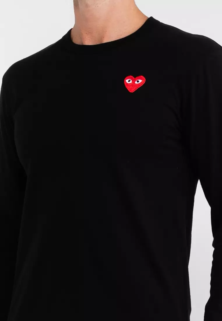 線上選購CDG Play Small Red Heart Long-Sleeve T-Shirt (tr) | ZALORA