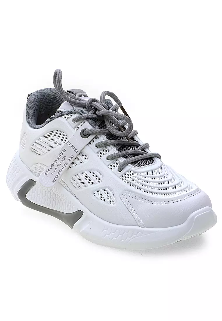 Sepatu Wanita Design Sport Sneakers Women Dual Tone Color - Gray