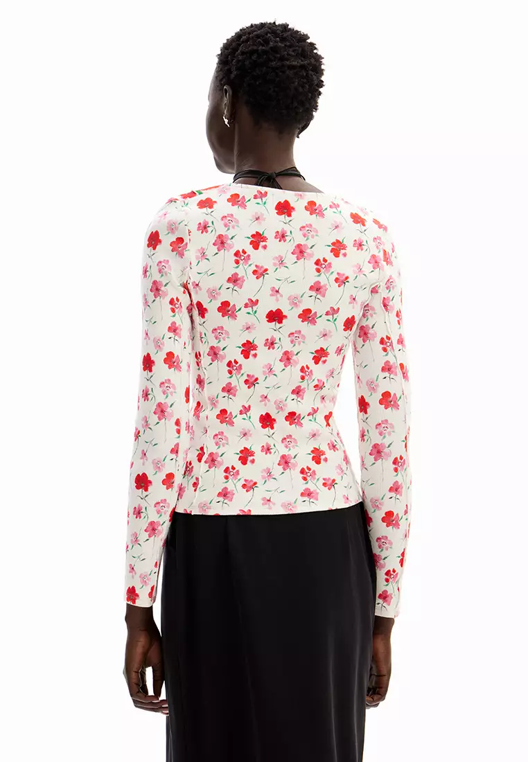 Desigual Woman Patchwork floral T-shirt.