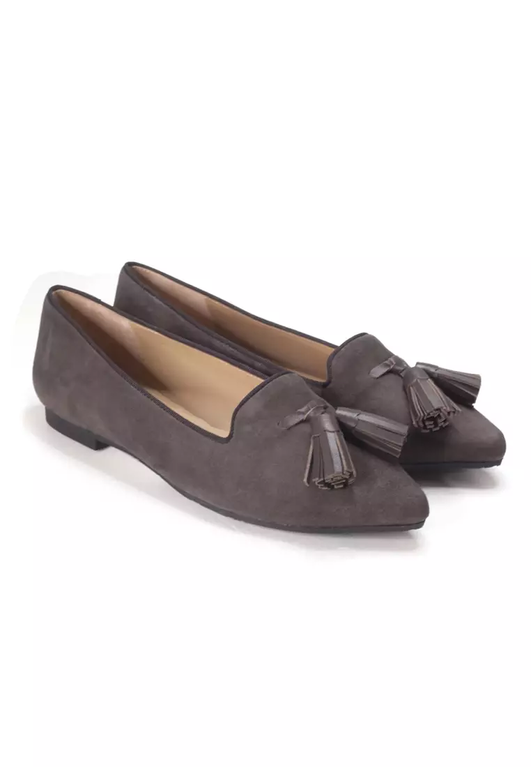 AMAZTEP Suede Leather Pointy Tassel Loafers