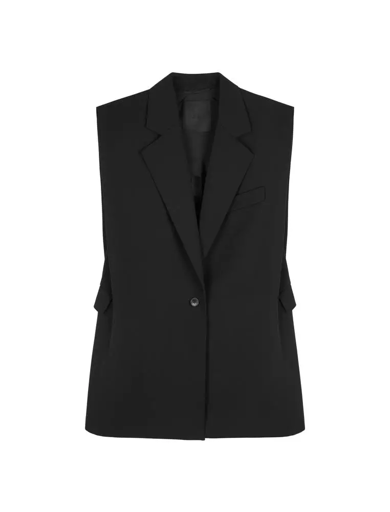 Solid color temperament mid-length vest
