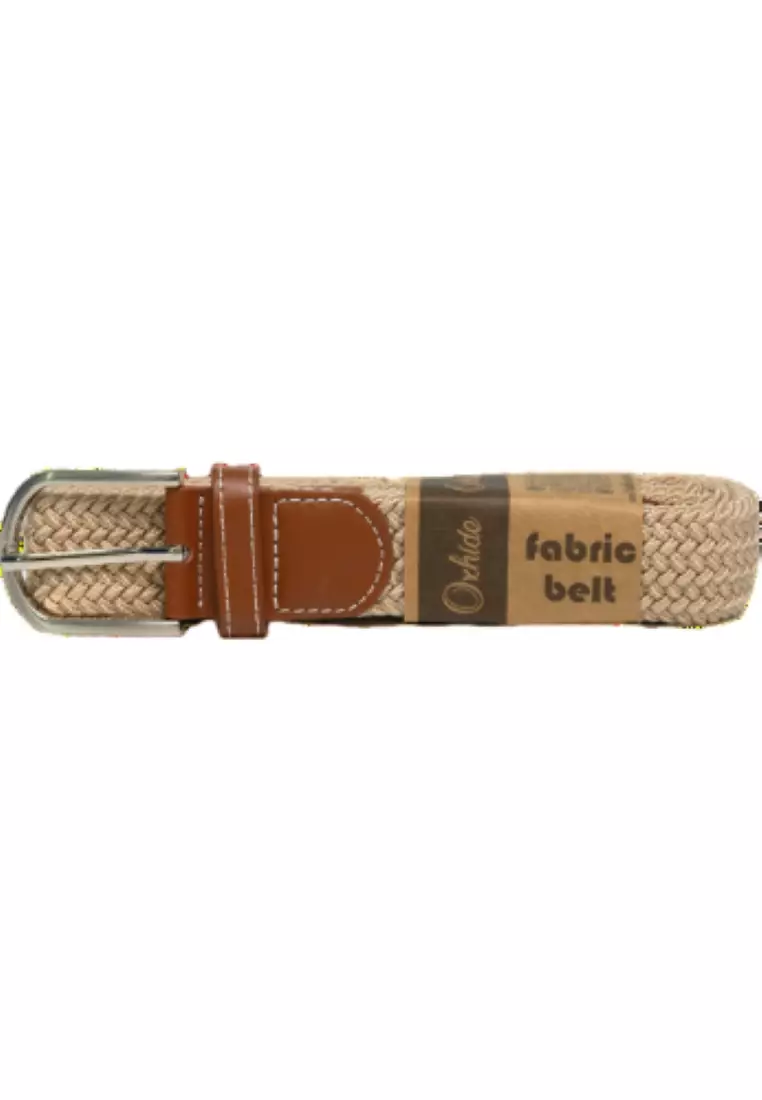Fabric belt for Men and Women -Elastic belt -Woven stretchable belt plus size -Canvas Belt for men and women in White color -Oxhide White BCN