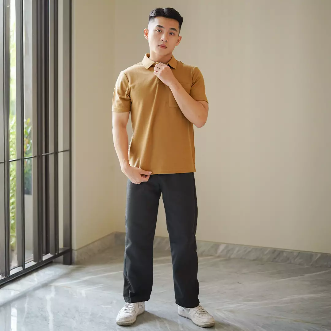 Kale PARKER DUSTY BROWN / Polo Shirt Reguler Fit / Kaos Polo Pria / Kaos Pria / Kaos Kerah