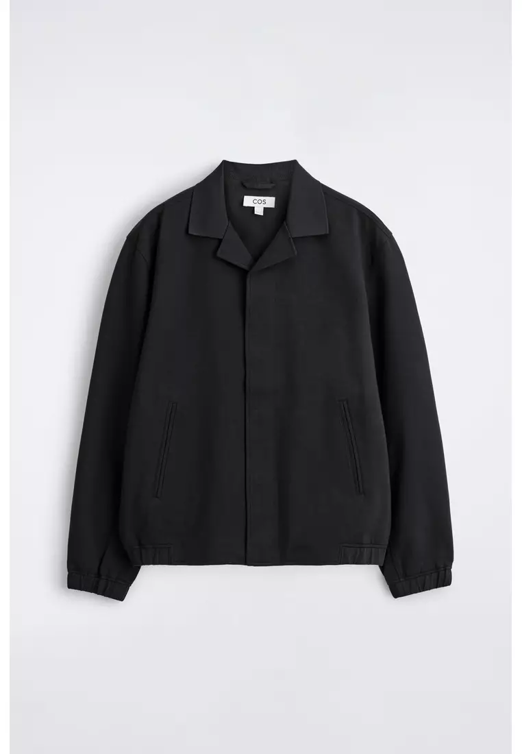 COLLARED INTERLOCK COTTON-JERSEY JACKET