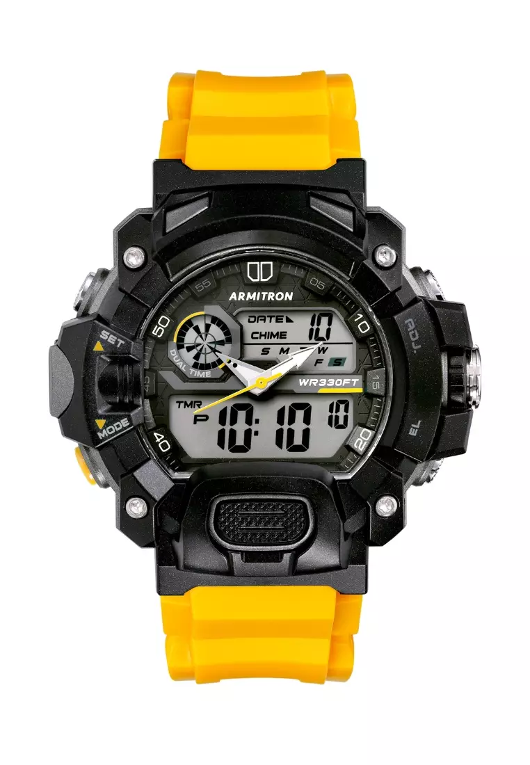 Buy Armitron Armitron Sport Men 59mm Watch Black Yellow 20