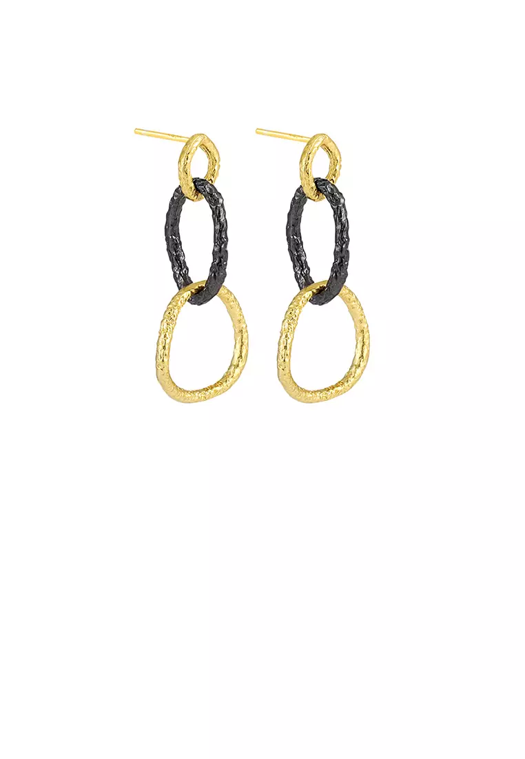 Gold and black cheap dangle earrings