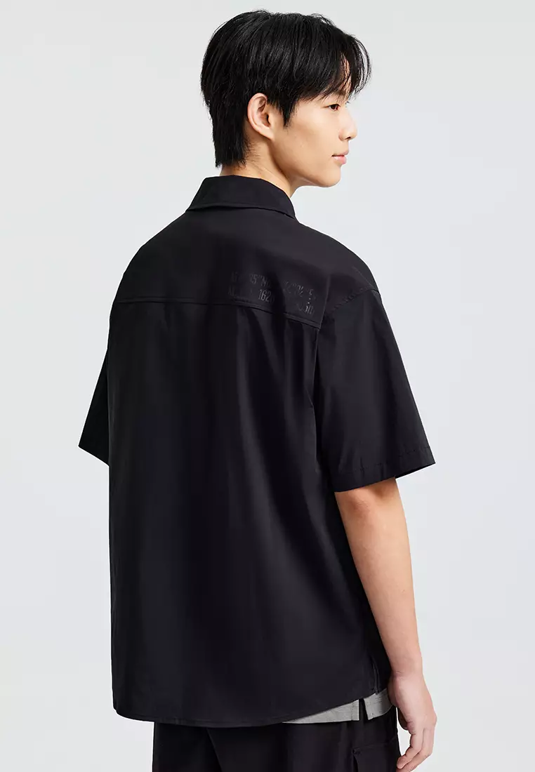 男裝落肩短袖裇衫