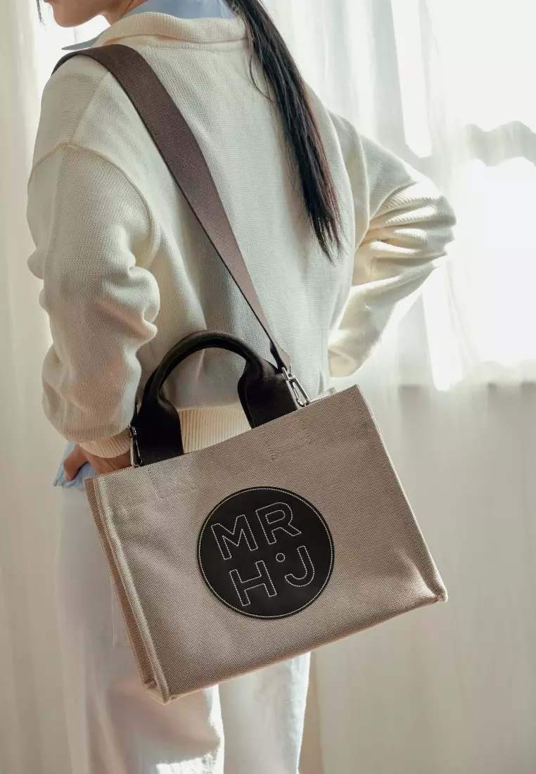MONO LE BLANC V Canvas Vegan Leather Crossbody Bag Black