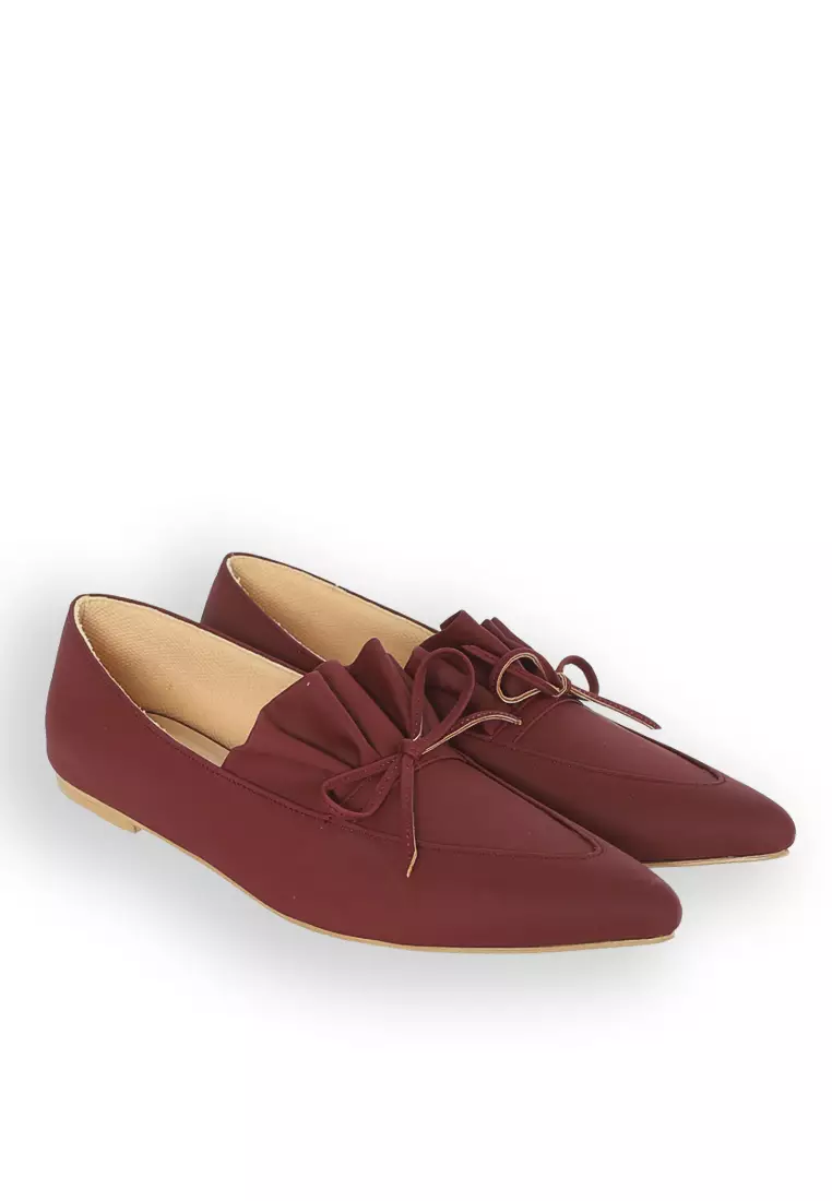 Nara Flats Shoes Maroon