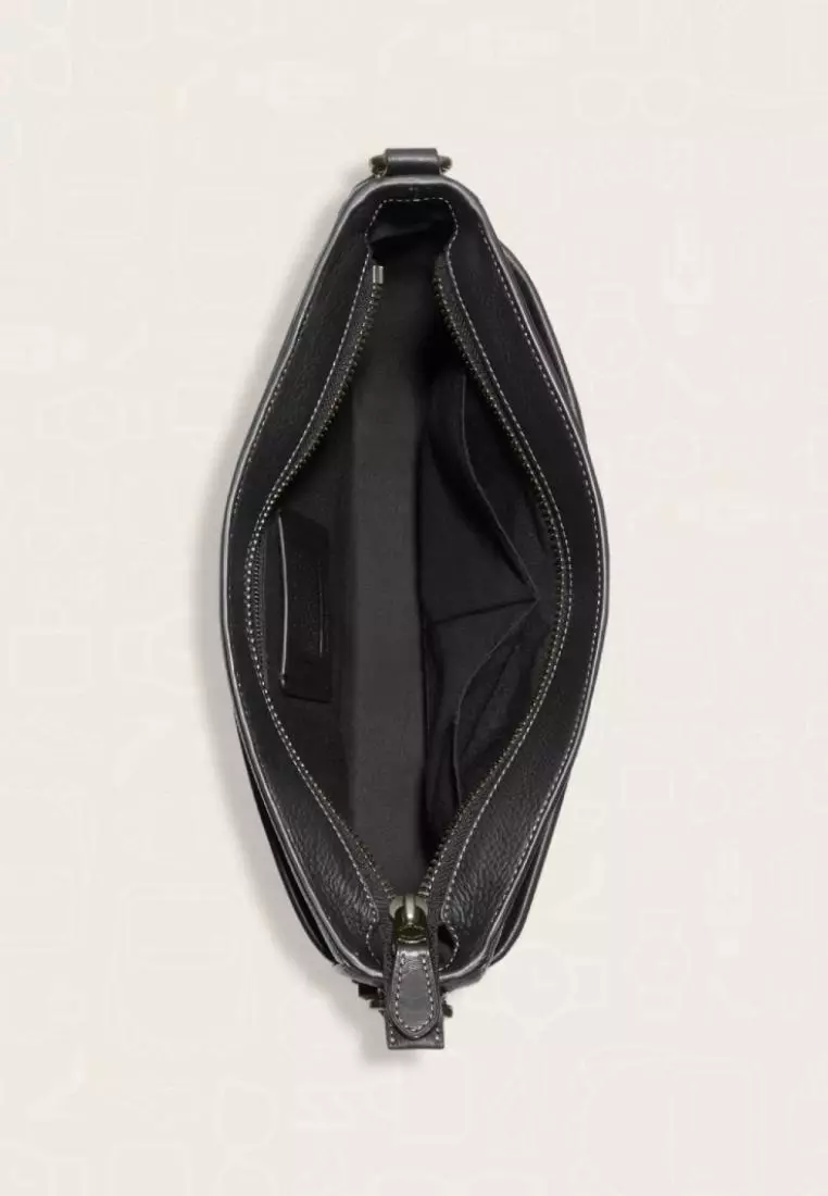 Coach District Crossbody In Signature Canvas Charcoal Black