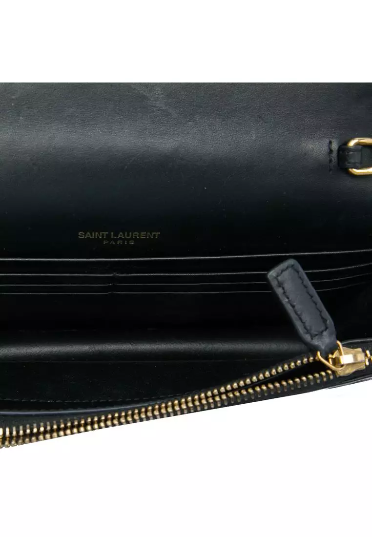 Pre-Loved Saint Laurent Smooth Calfskin Monogram Kate Tassel Chain Wallet