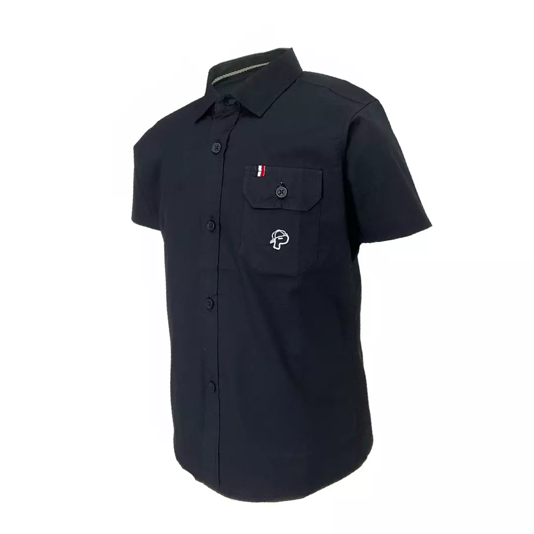 Pingu Kemeja Anak Laki Laki Polos Pendek Hitam 92202229