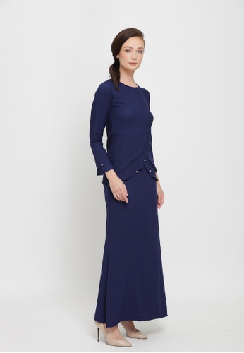 Buy Sarimah Kurung from Colours Thread Clothing in Blue at Zalora