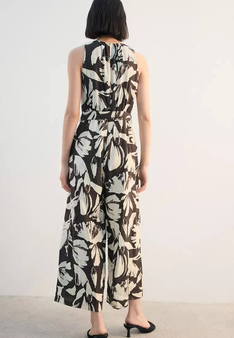 Printed Crop Jumpsuit