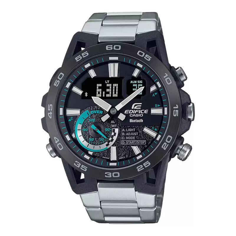 Jam Tangan Pria Casio Edifice ECB-40DB-1ADF Sospensione Digital Analog Dial Stainless Steel Band