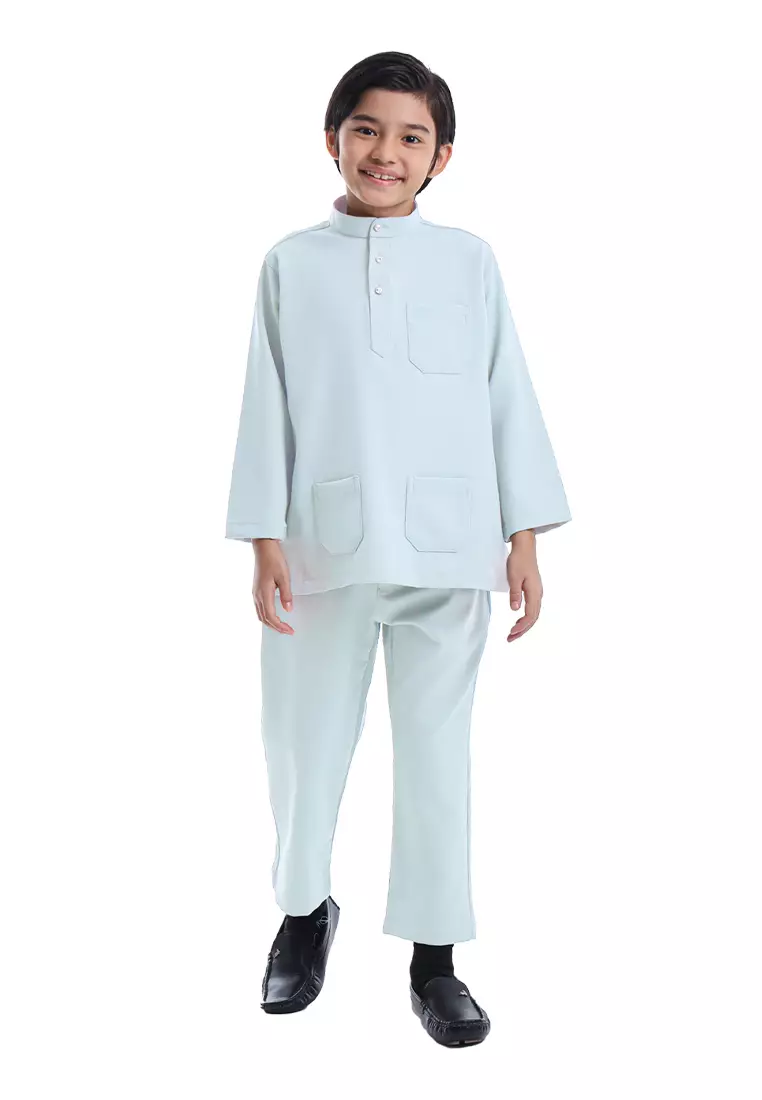 Alain Delon Baju Melayu Cekak Musang Budak - 19026501-31TintedAquaBlue
