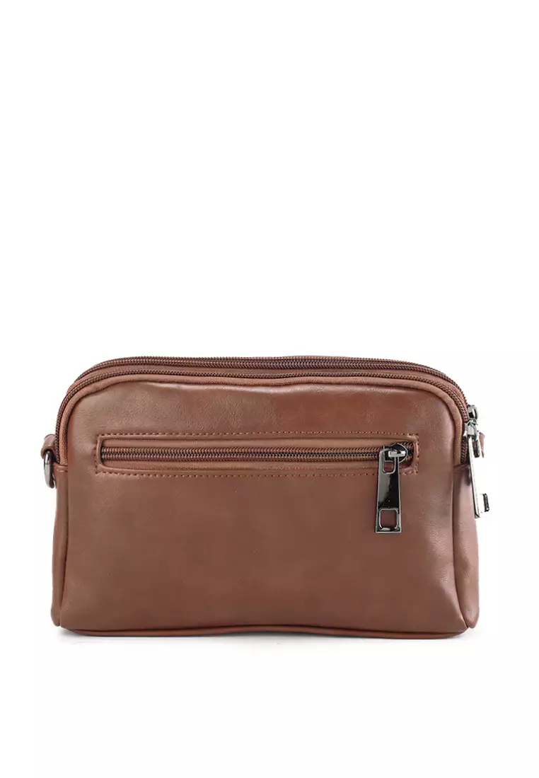 Distressed Leather Legacy Crossbody Pouch Bag