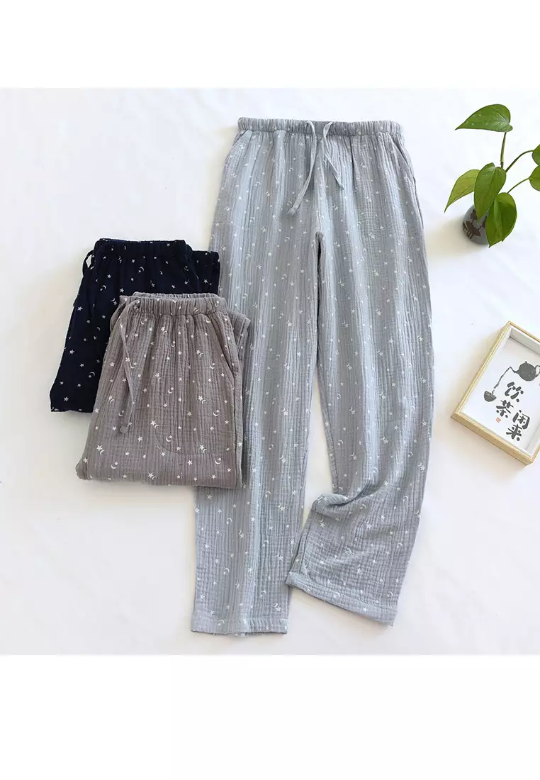 Buy Lara Crepe double-layer cotton pajama bottoms Online | ZALORA Malaysia