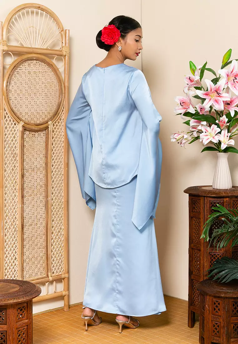 Zalia kimono sleeve top with drape skirt